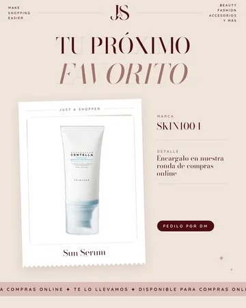 Publicación de Instagram: "Tu próximo favorito", con el Sun Serum de SKIN1004