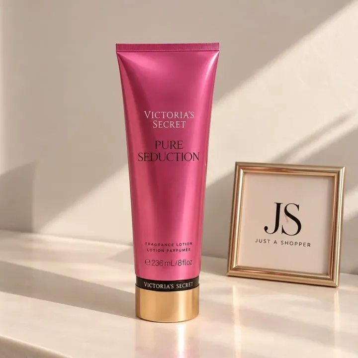 Victoria's Secret Loción Pure Seduction: tubo fucsia con tapa dorada